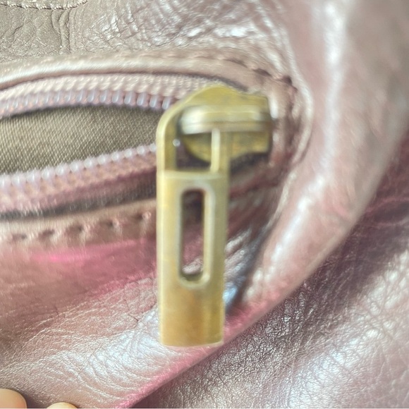 BORSE IN PELLE TAUPE LEATHER MADE ITALY ZIPPED JUMBO CROSSBODY BAG STRAP - Picture 9 of 16